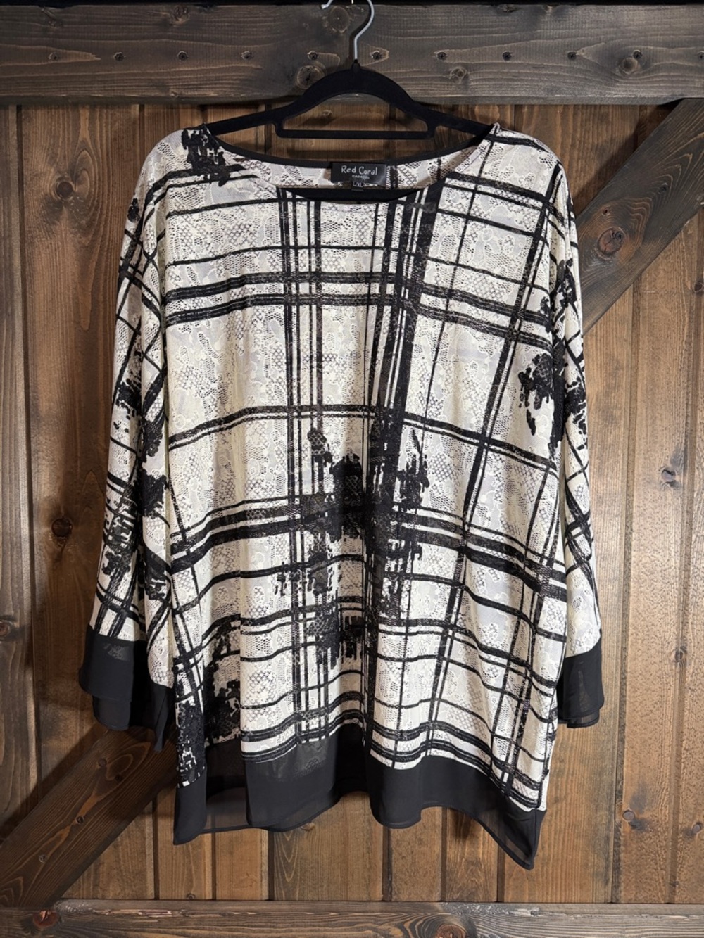 Black & White Plaid Tunic Top